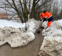 На улицах Тулы ведутся работы по устранению подтоплений 