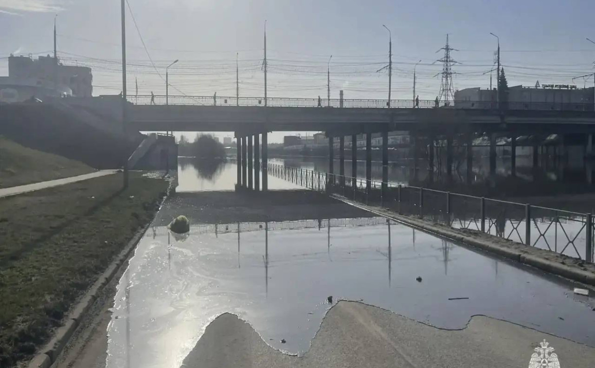В Дубенском районе затопило мост, а в Туле — участок дороги на Набережной Дрейера