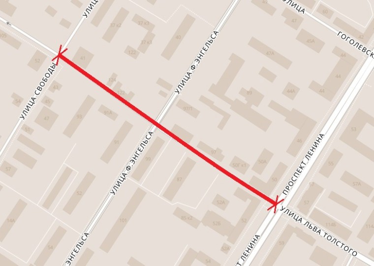 В Туле 6 апреля на части ул. Льва Толстого ограничат движение транспорта