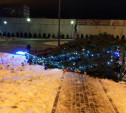 В Новомосковске упала новогодняя елка