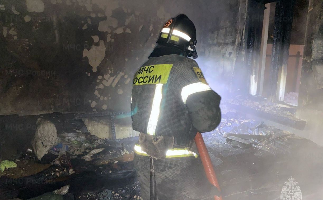 На пожаре в Кимовске пострадал мужчина