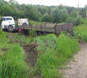 В Алексинском районе пьяный водитель грузовика устроил «дрифт» на дороге и оказался в кювете