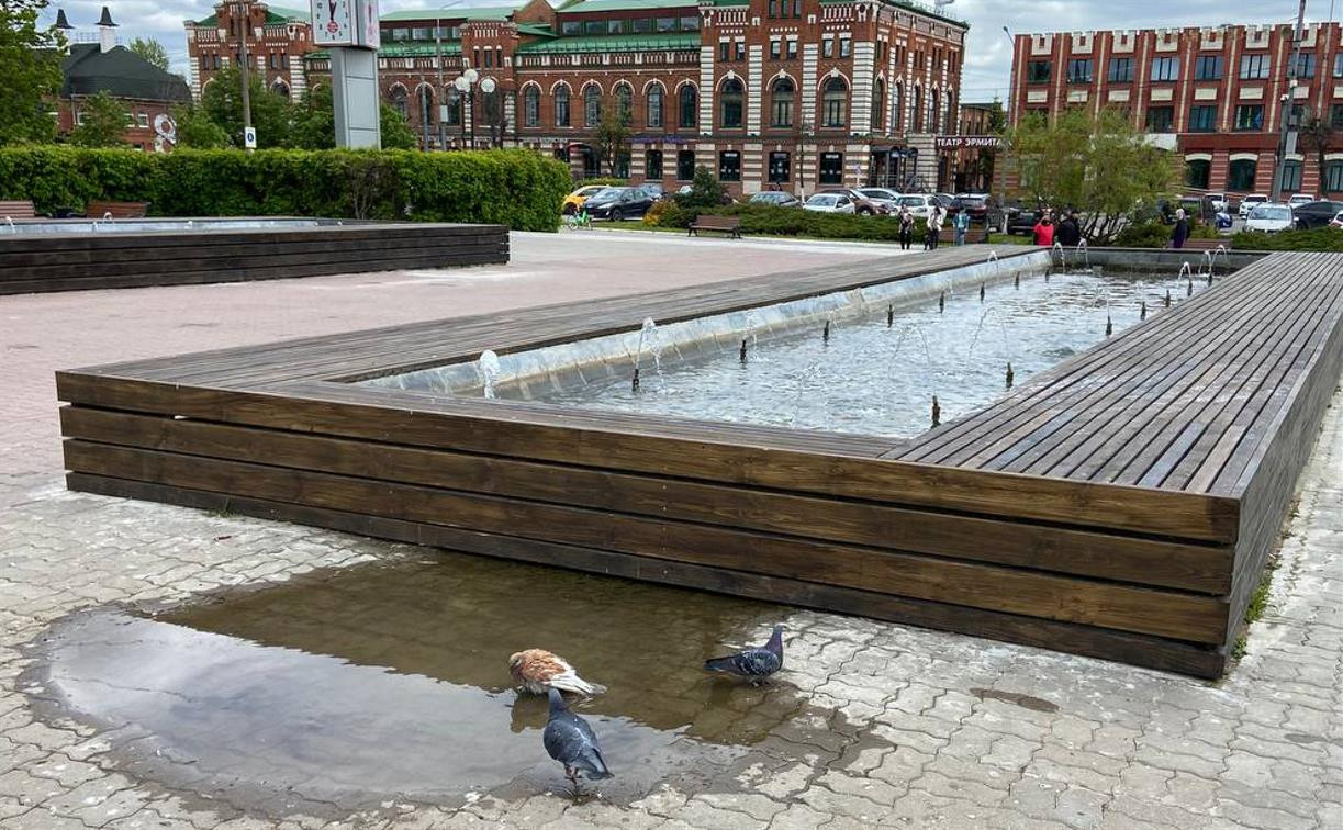 Протекающий в Толстовском сквере фонтан отремонтируют в июне