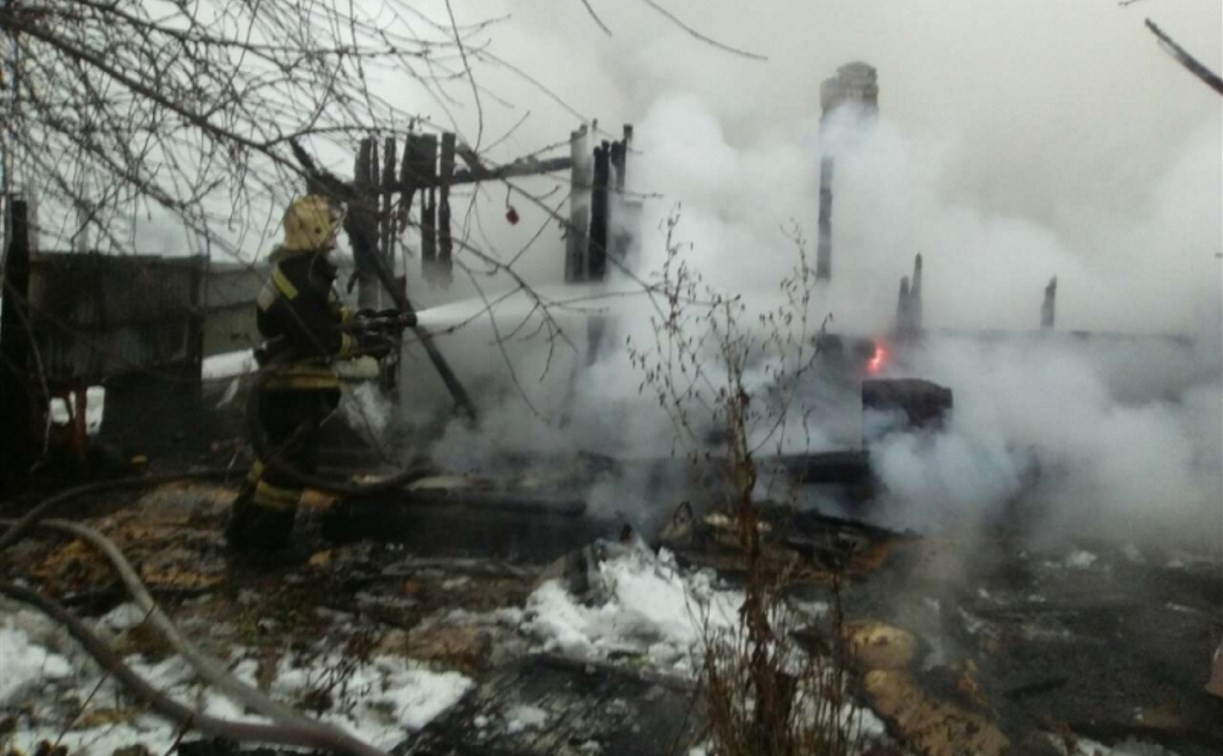 В Новомосковске сгорел частный дом