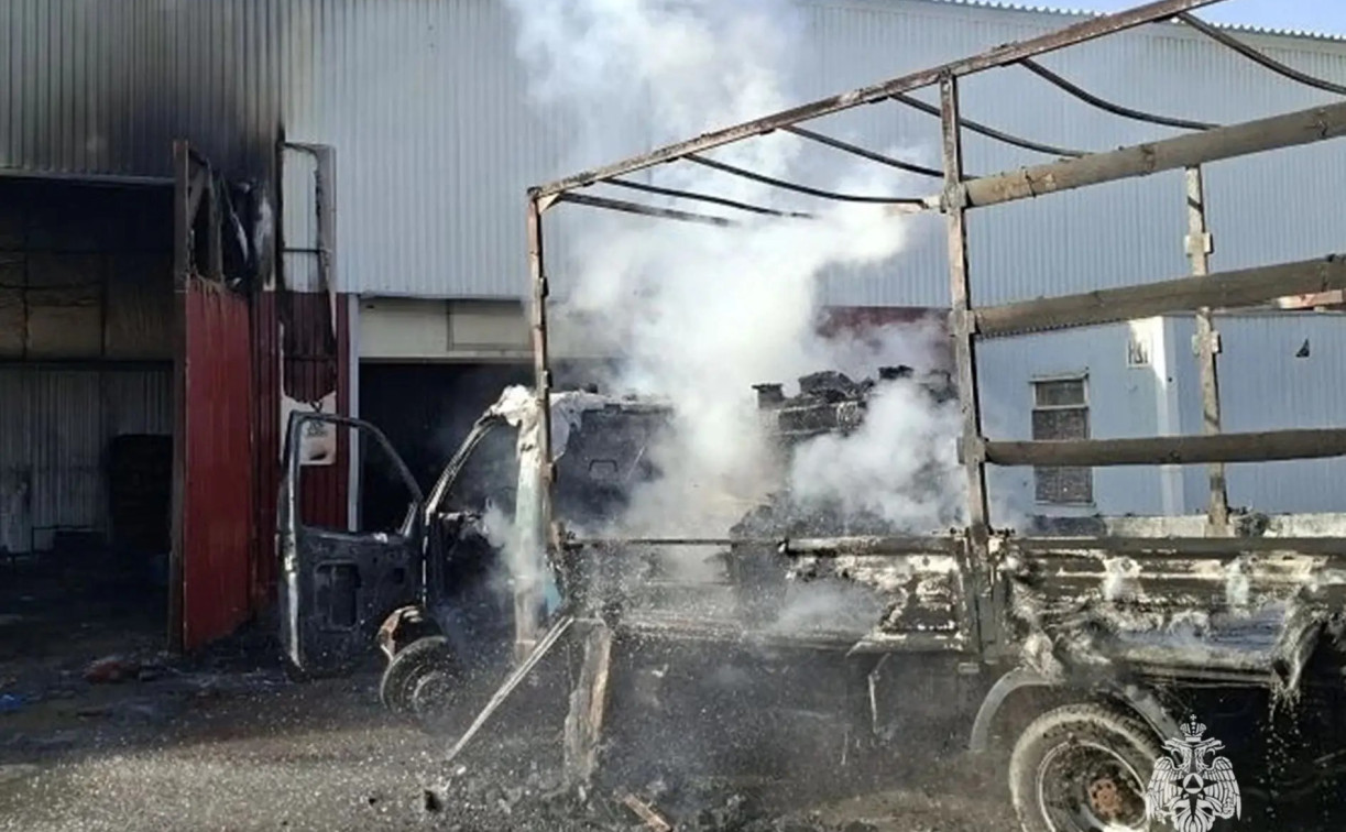 В Туле в Ханинском проезде сгорел грузовик 