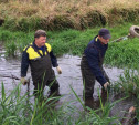 Спасатели расчищают русло Щегловского ручья