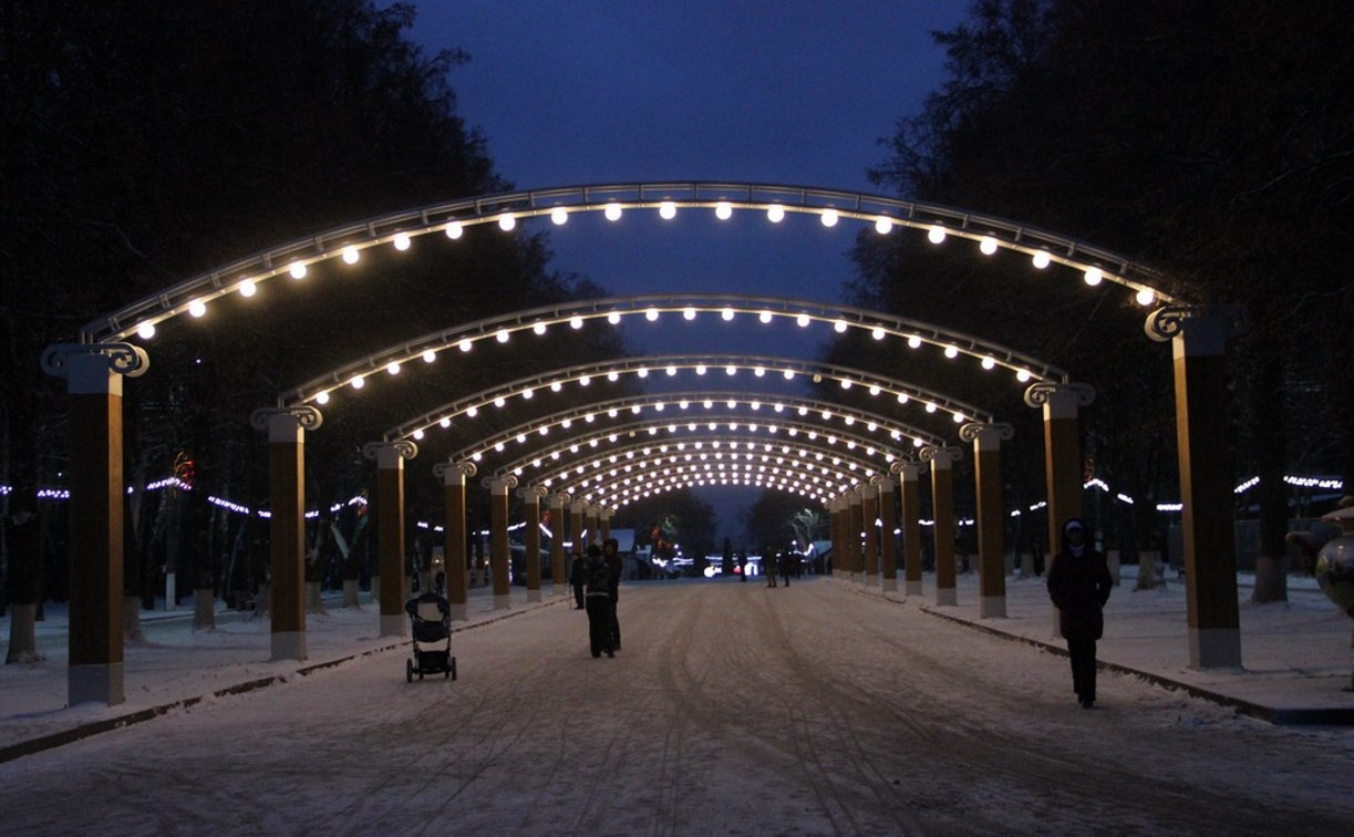 В Центральном парке Тулы установили арки с подсветкой