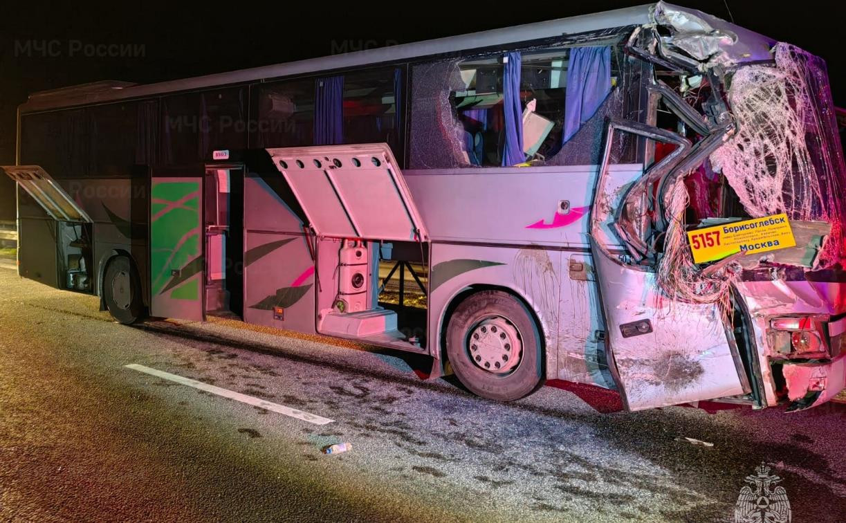 Два автобуса столкнулись на трассе в Ефремовском районе: пострадали пять человек