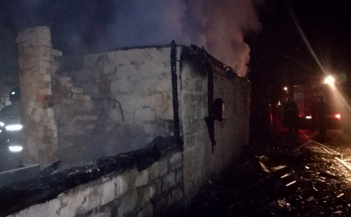 В тульском Хомяково ночью сгорела баня: пострадал человек