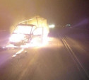 В Рязанской области грузовик с тульскими номерами загорелся после ДТП