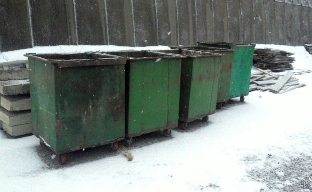 В Щёкинском районе двое местных жителей украли мусорный контейнер