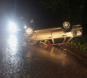 В Липках произошло жесткое ДТП: автомобиль перевернулся на крышу 