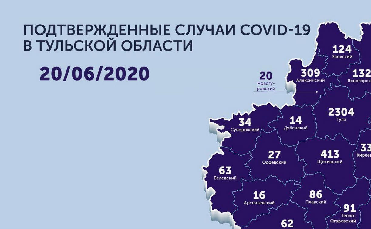 Самые зараженные коронавирусом города Тульской области: карта на 20 июня