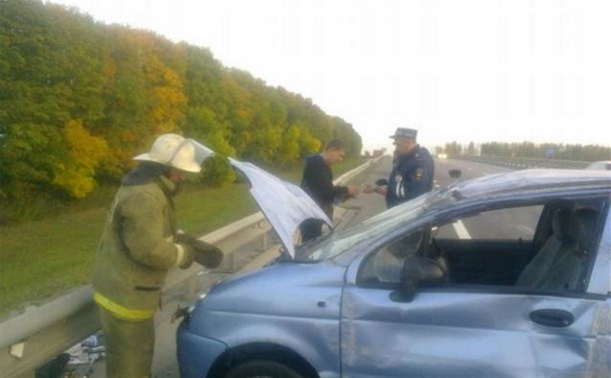 В Воловском районе в перевернувшемся «Дэу Матизе» пострадала женщина