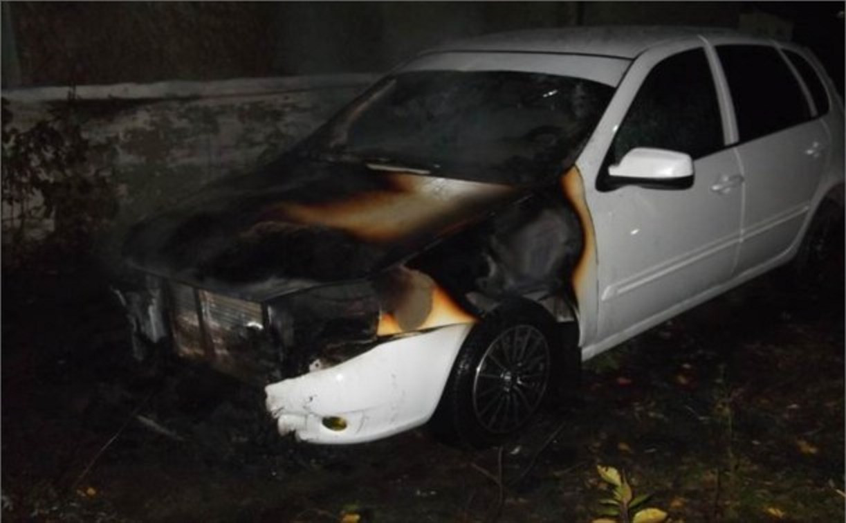Ночью в Плавске неизвестные сожгли семь автомобилей