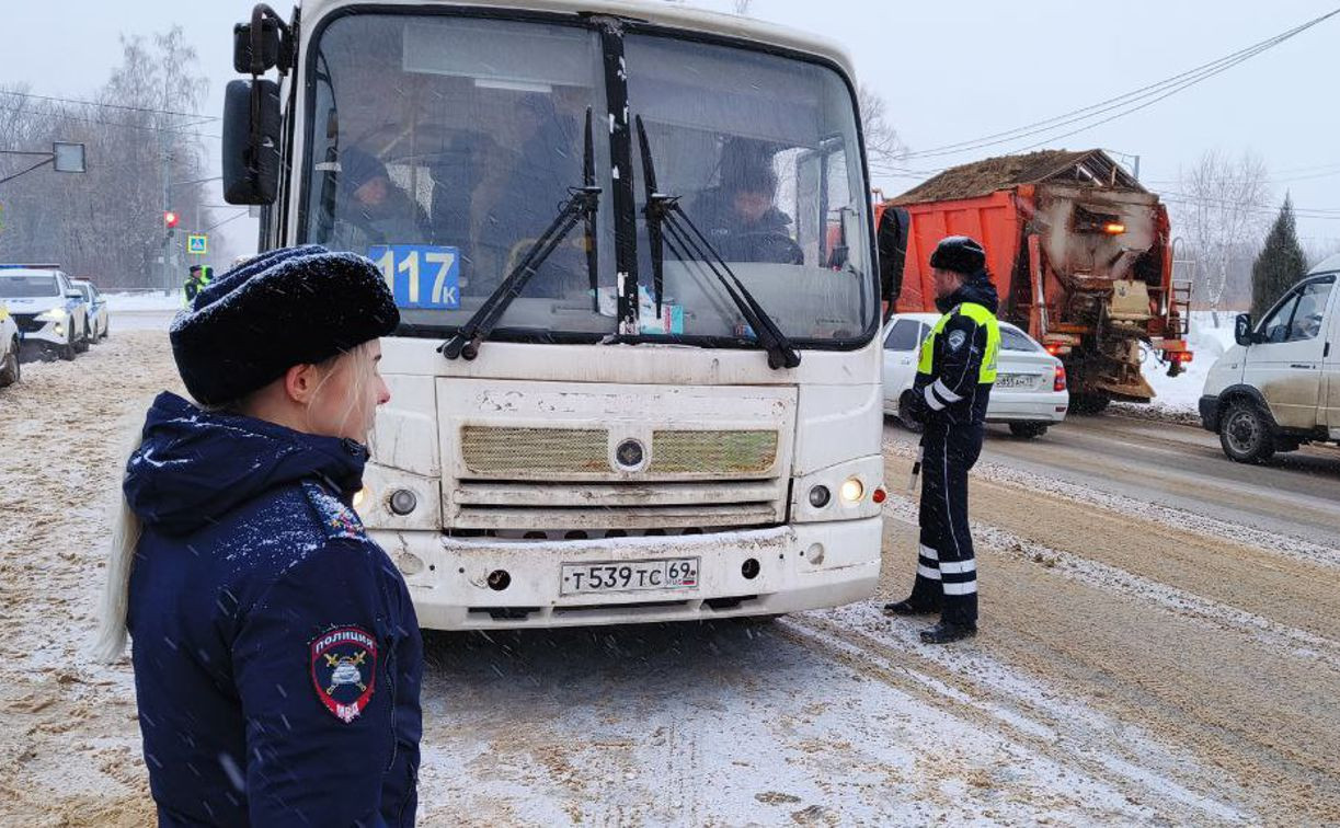 Массовая проверка под Тулой: гаишники сняли автобус-нарушитель с рейса