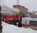 В Щёкино на рынке стройматериалов случился пожар: видео