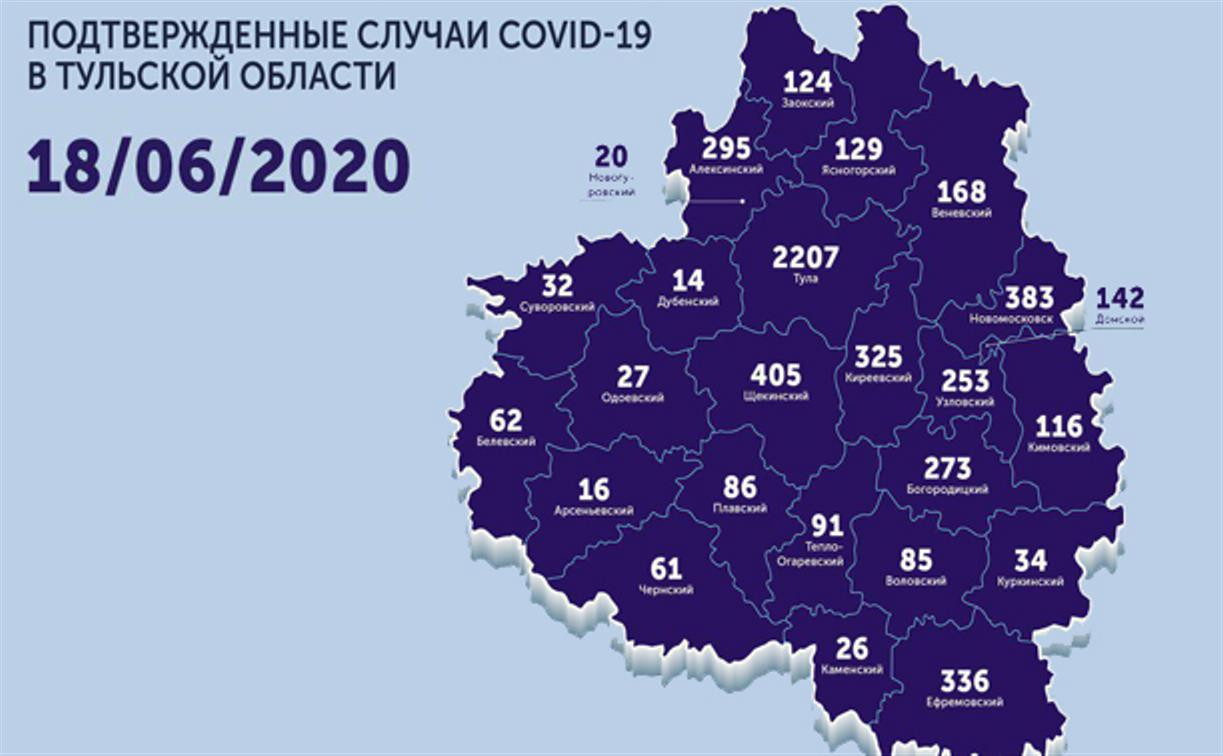 В каких городах Тульской области есть COVID-19: карта на 18 июня
