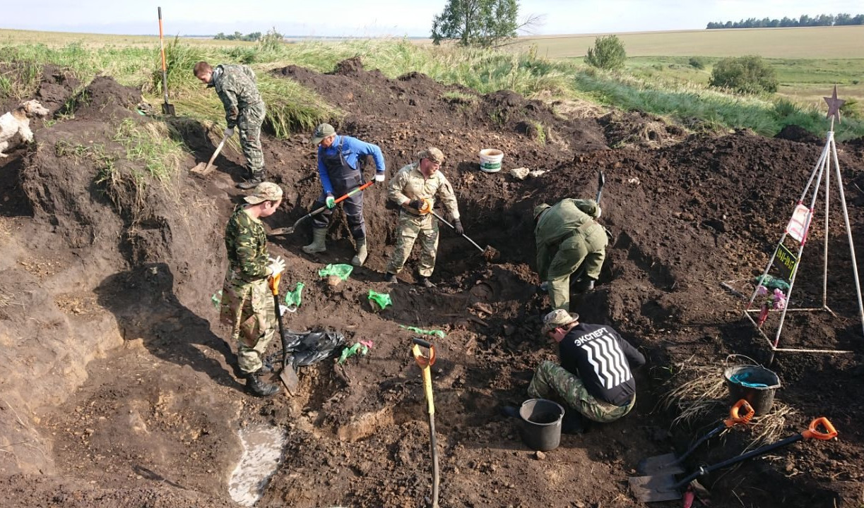 В Тепло-Огаревском районе поисковики обнаружили останки 31 красноармейца