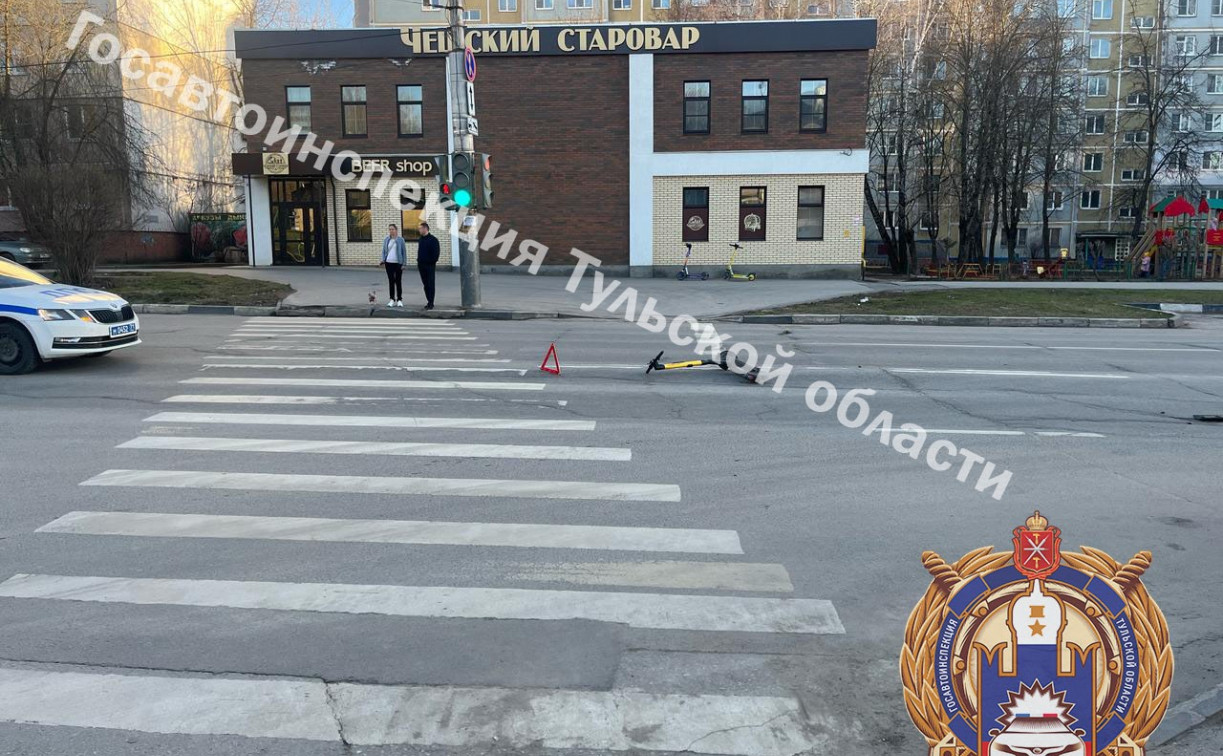 В Туле на Пузакова автоледи на Nissan сбила подростка на самокате 