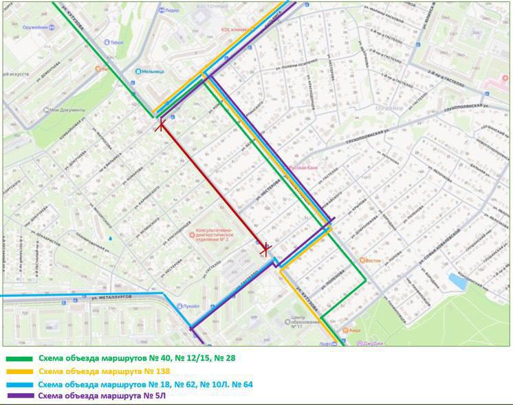 В Туле транспорт пустят в объезд улицы Кутузова из-за уничтожения обломков БПЛА