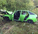 В Тульской области в результате аварии два ВАЗа вылетели в кювет