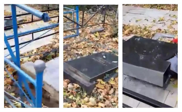 Погром на кладбище в Богородицке: надгробия и кресты разрушил пьяный мужчина