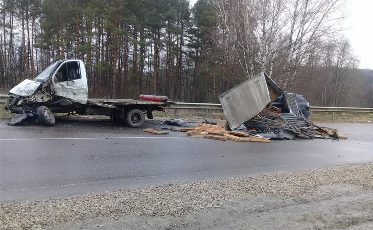 Страшное ДТП под Тулой: оторвавшийся кузов грузовика придавил «Лексус»