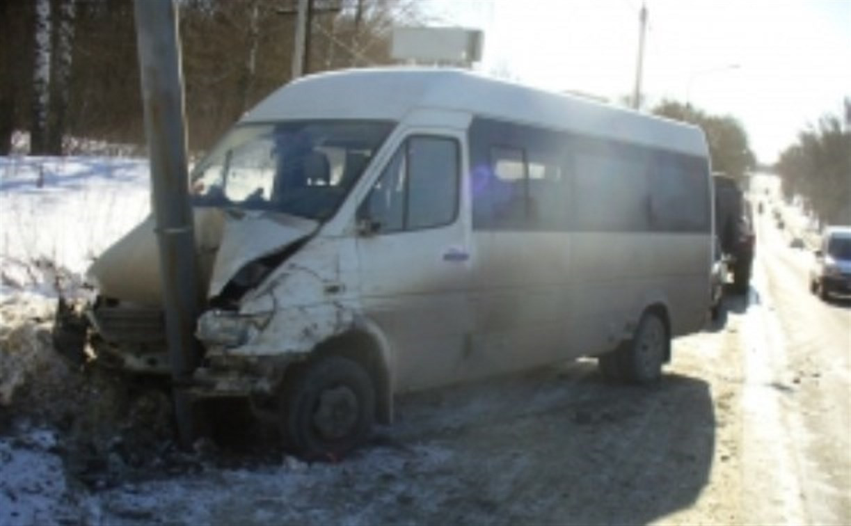 В ДТП с маршруткой возле Ясной Поляны пострадали четыре пассажира