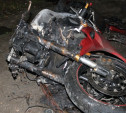 В Туле мотоцикл сгорел после столкновения с маршруткой