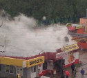 В Ясногорске недалеко от автостанции сгорел продуктовый магазин