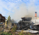 В Заокском районе сгорела баня