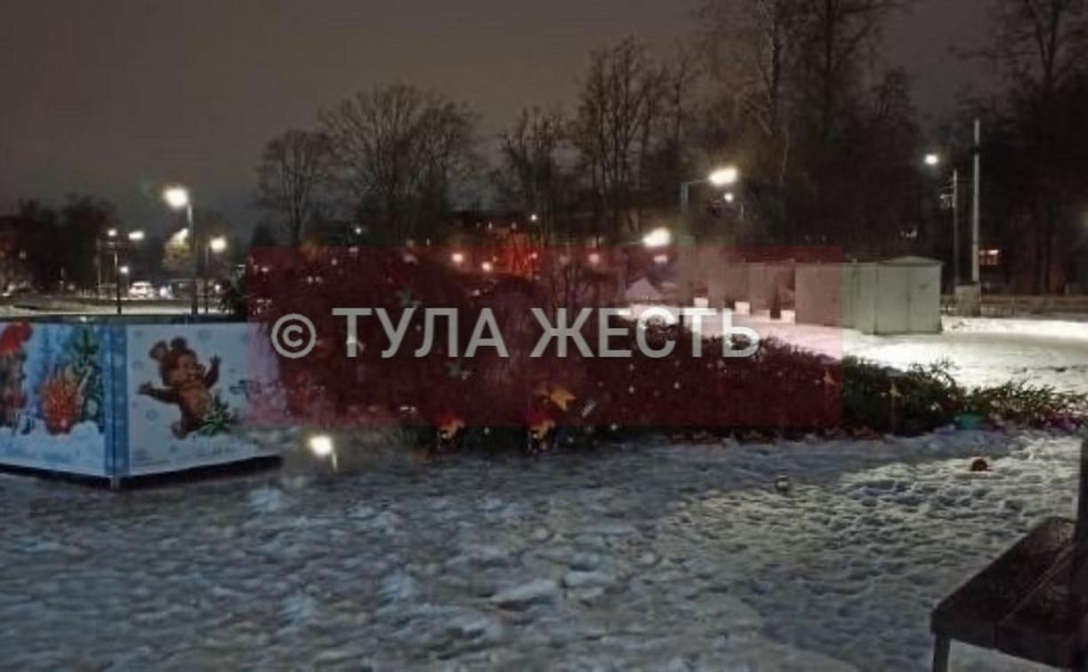 В Кировском сквере рухнула новогодняя ёлка