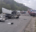 Появилось видео с места смертельной аварии на трассе М-2 «Крым» в Тульской области
