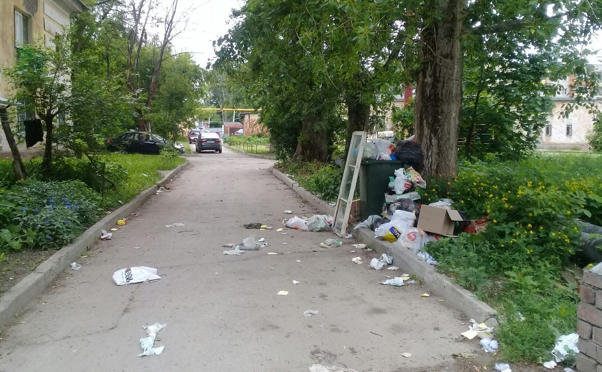 В Туле управляющая компания 2 недели не вывозит мусор от домов