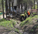 В поселке Косая Гора восстанавливают ливневую канализацию
