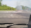 На трассе М-2 сгорел автомобиль Audi