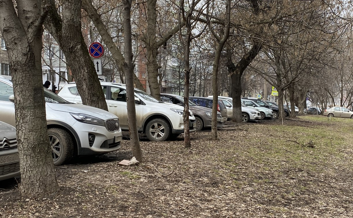 В Туле за парковку на газонах будут штрафовать на 2 тысячи рублей