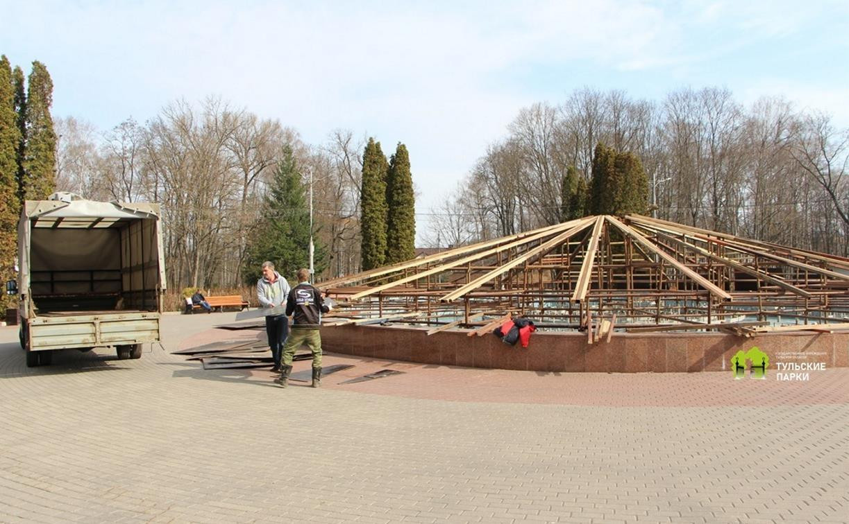 В Центральном парке Тулы готовят фонтан к открытию сезона