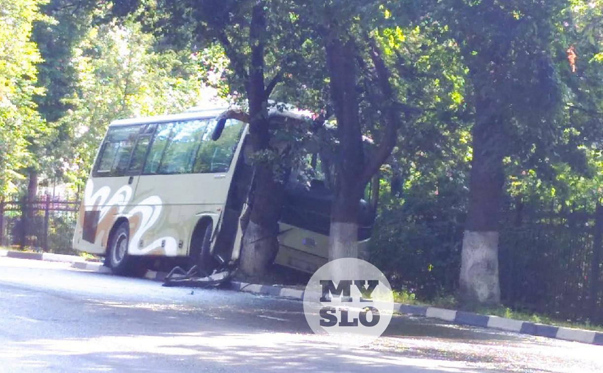 В Туле около Кировского сквера автобус влетел в дерево