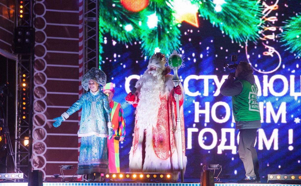 Дед Мороз из Великого Устюга зажег огни на главной елке Тулы