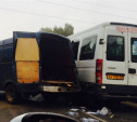 Две «ГАЗели» и «семёрка» столкнулись на Новомосковском шоссе