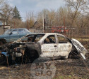 В Туле у частного дома загорелись трава и автомобиль