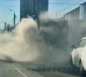 В Туле автобус устроил дымовую завесу на дороге: видео