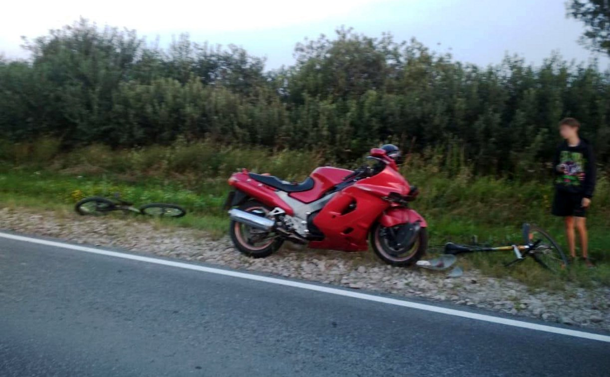 В Тульской области мотоциклист сбил ребенка на велосипеде