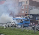 Не опять, а снова: на ул. Ложевой в Туле автобус выпустил «дымовую завесу»