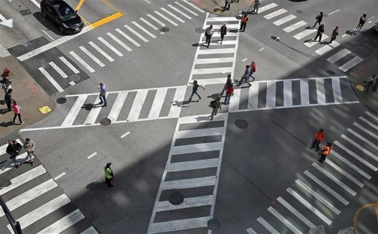 В России появятся диагональные пешеходные переходы