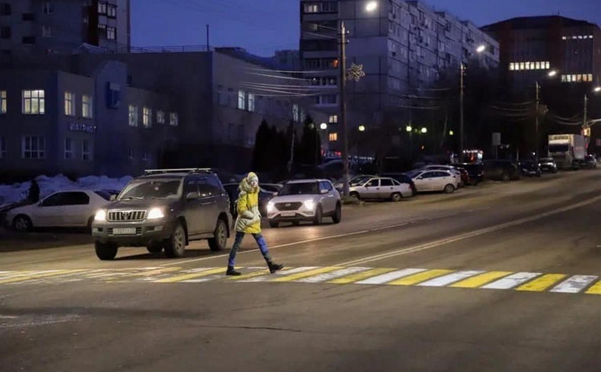 В Туле появился проекционный пешеходный переход