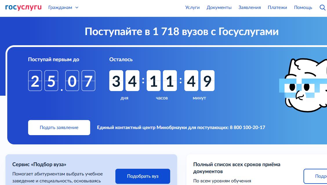 Тульские выпускники могут подать заявление в вуз через Госуслуги