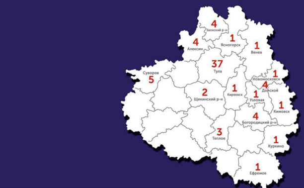 Подтвержденные случаи covid-19 в Тульской области: актуальная карта